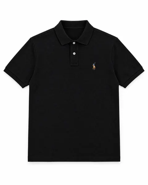 Ralph Lauren Soft Cotton Polo (Multicolor Pony) — Black