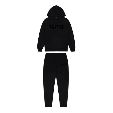 Trapstar Chenille Decoded Hooded Tracksuit — Blackout Edition