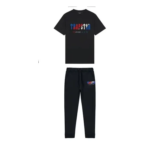 Trapstar Chenille Decoded T-Shirt & Bottom Set — Black