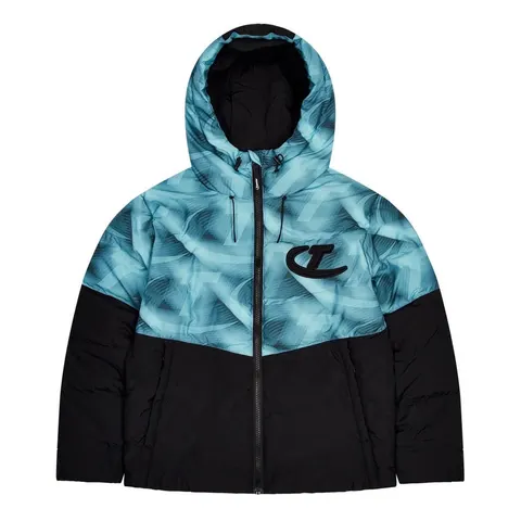 Trapstar Hyperdrive Hooded Puffer — Black/Blue