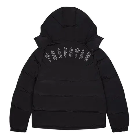 Trapstar Irongate Detachable Hooded Puffer Jacket — Non-Shiny Black