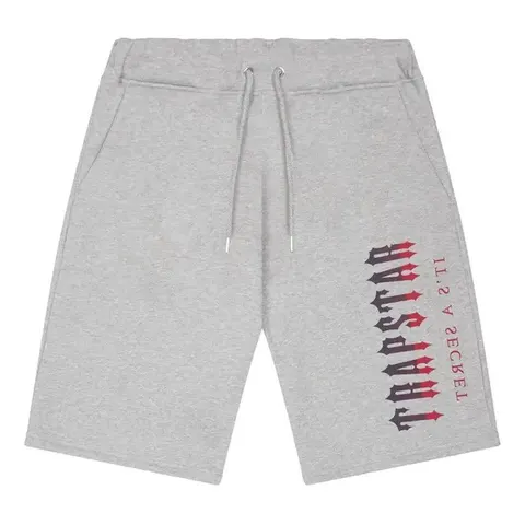 Trapstar Oversized Decoded Shorts — Grey/Red Gradient
