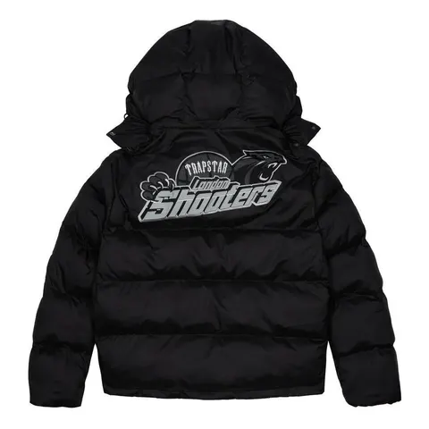 Trapstar Shooters Hooded Puffer Jacket — Black/Reflective