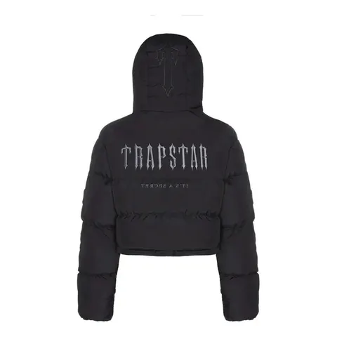 Trapstar Women's Decoded Hooded Puffer Jacket — Black